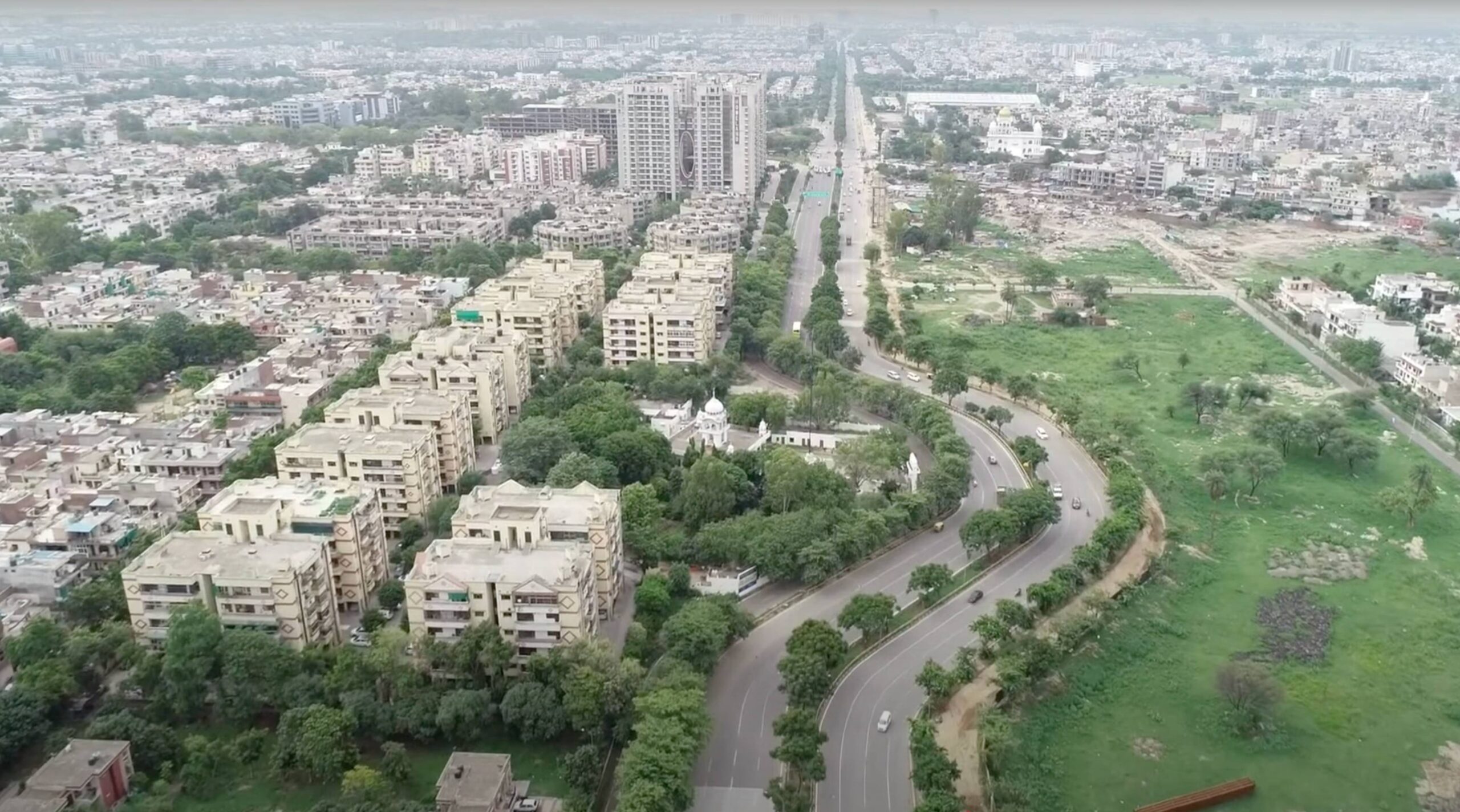 Mohali City Drone View. Homeland towers arial view.